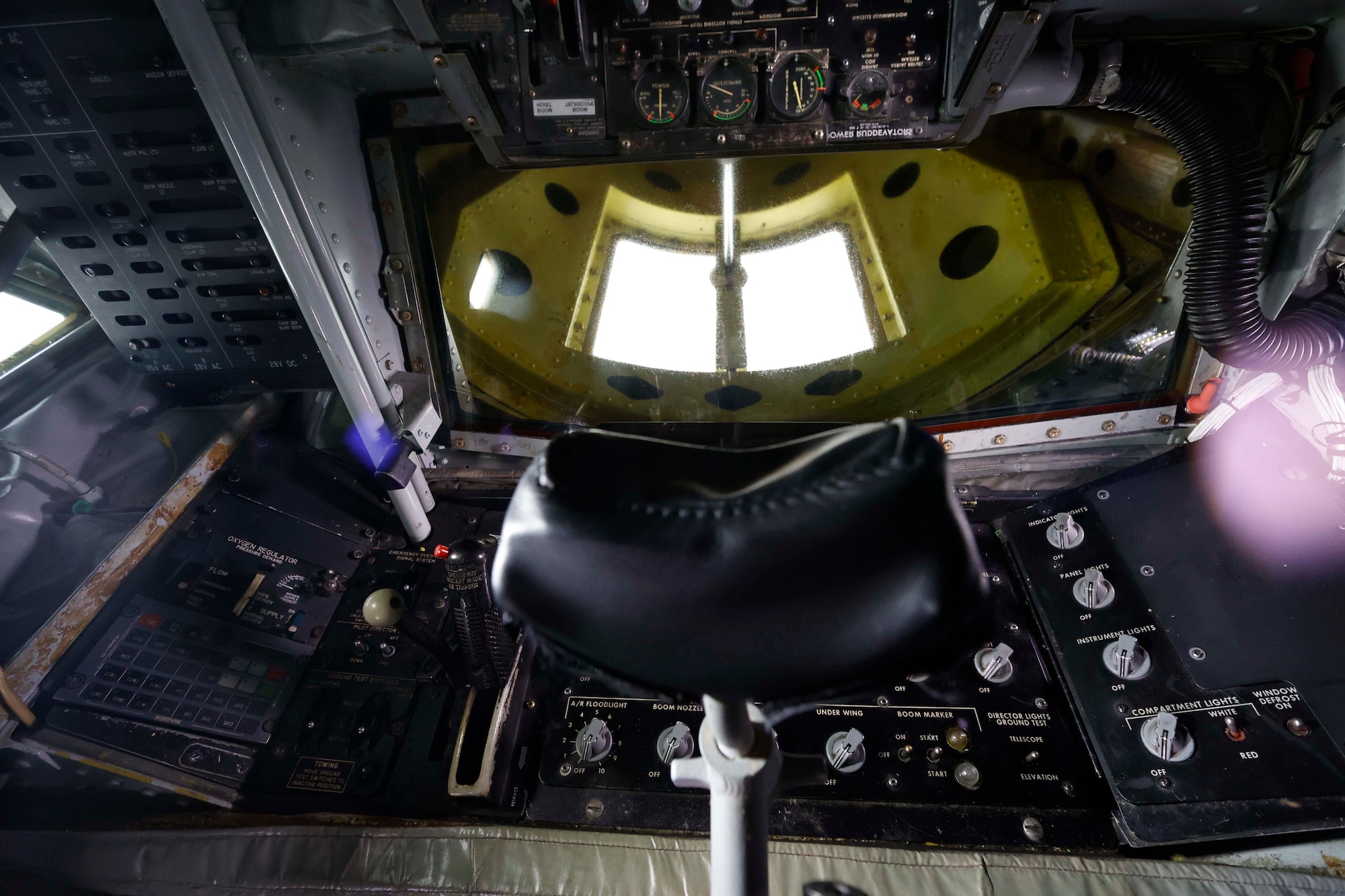 Interior view of the Boeing KC-135R Stratotanker, serial number 60-0329, which arrived at the National Museum of the U.S. Air Force on April 30, 2022.