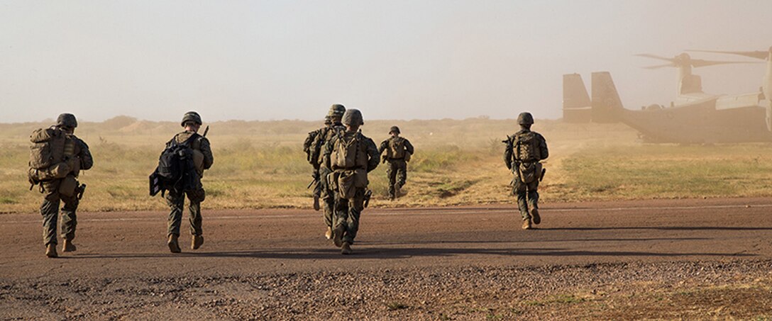 U.S. Marines conduct operations in support of Operation Octave Quartz in Africa