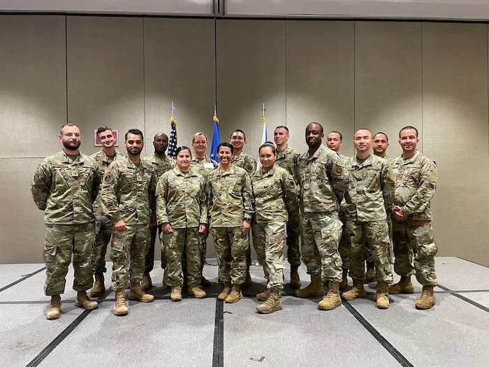Team of Airmen standing together in OCPs
