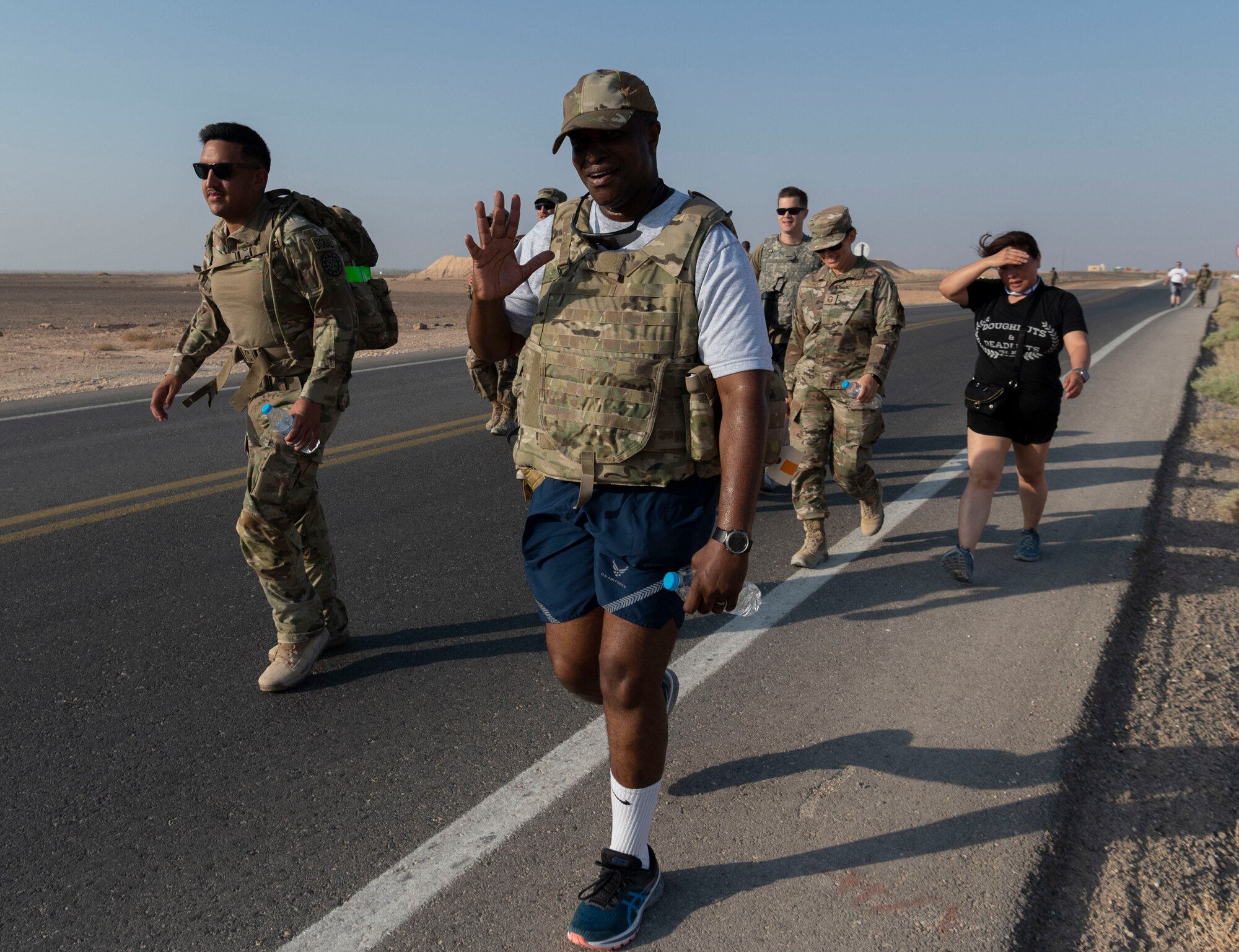 “The Red Tail Defenders Association launched a 31 mile ruck to commemorate the fallen warriors from that mission” says Staff Sergeant Beatriz Munoz, 332d Security Forces Squadron, Combined Defense Operation Center Controller, who participated in the ruck. The ruck started Sunday, Aug 7th, 2022 at 0630 at the passenger terminal. The intention was to ruck 6.2 miles Sunday through the following Thursday. Participants were highly encouraged to wear additional weight on their bodies as those that were lost were in combat battle gear. Every morning, before each ruck, volunteers started by reading the backstory of six individuals killed during the mission and proceeded to ruck.