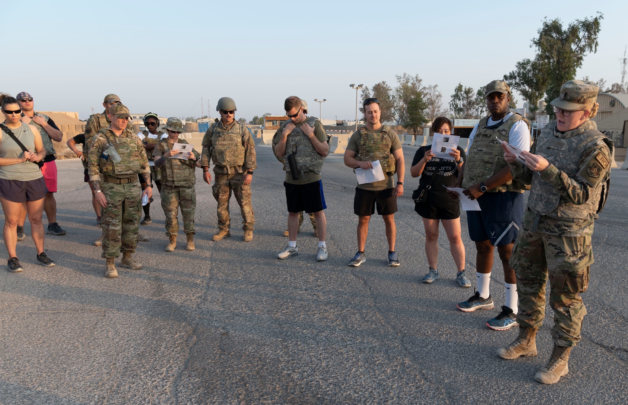 “The Red Tail Defenders Association launched a 31 mile ruck to commemorate the fallen warriors from that mission” says Staff Sergeant Beatriz Munoz, 332d Security Forces Squadron, Combined Defense Operation Center Controller, who participated in the ruck. The ruck started Sunday, Aug 7th, 2022 at 0630 at the passenger terminal. The intention was to ruck 6.2 miles Sunday through the following Thursday. Participants were highly encouraged to wear additional weight on their bodies as those that were lost were in combat battle gear. Every morning, before each ruck, volunteers started by reading the backstory of six individuals killed during the mission and proceeded to ruck.