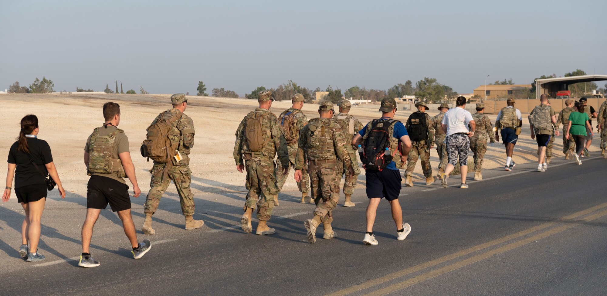 “The Red Tail Defenders Association launched a 31 mile ruck to commemorate the fallen warriors from that mission” says Staff Sergeant Beatriz Munoz, 332d Security Forces Squadron, Combined Defense Operation Center Controller, who participated in the ruck. The ruck started Sunday, Aug 7th, 2022 at 0630 at the passenger terminal. The intention was to ruck 6.2 miles Sunday through the following Thursday. Participants were highly encouraged to wear additional weight on their bodies as those that were lost were in combat battle gear. Every morning, before each ruck, volunteers started by reading the backstory of six individuals killed during the mission and proceeded to ruck.