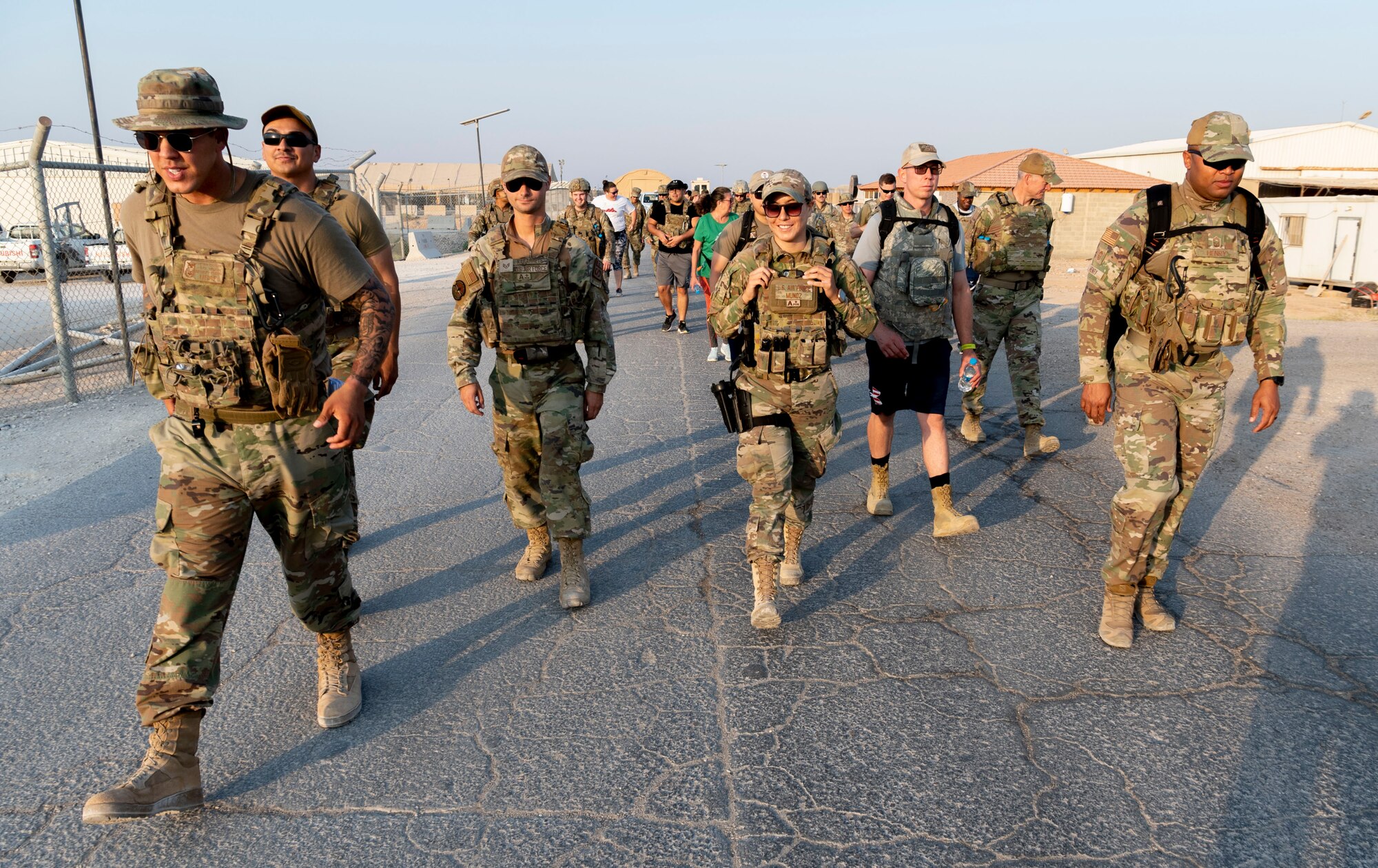 “The Red Tail Defenders Association launched a 31 mile ruck to commemorate the fallen warriors from that mission” says Staff Sergeant Beatriz Munoz, 332d Security Forces Squadron, Combined Defense Operation Center Controller, who participated in the ruck. The ruck started Sunday, Aug 7th, 2022 at 0630 at the passenger terminal. The intention was to ruck 6.2 miles Sunday through the following Thursday. Participants were highly encouraged to wear additional weight on their bodies as those that were lost were in combat battle gear. Every morning, before each ruck, volunteers started by reading the backstory of six individuals killed during the mission and proceeded to ruck.