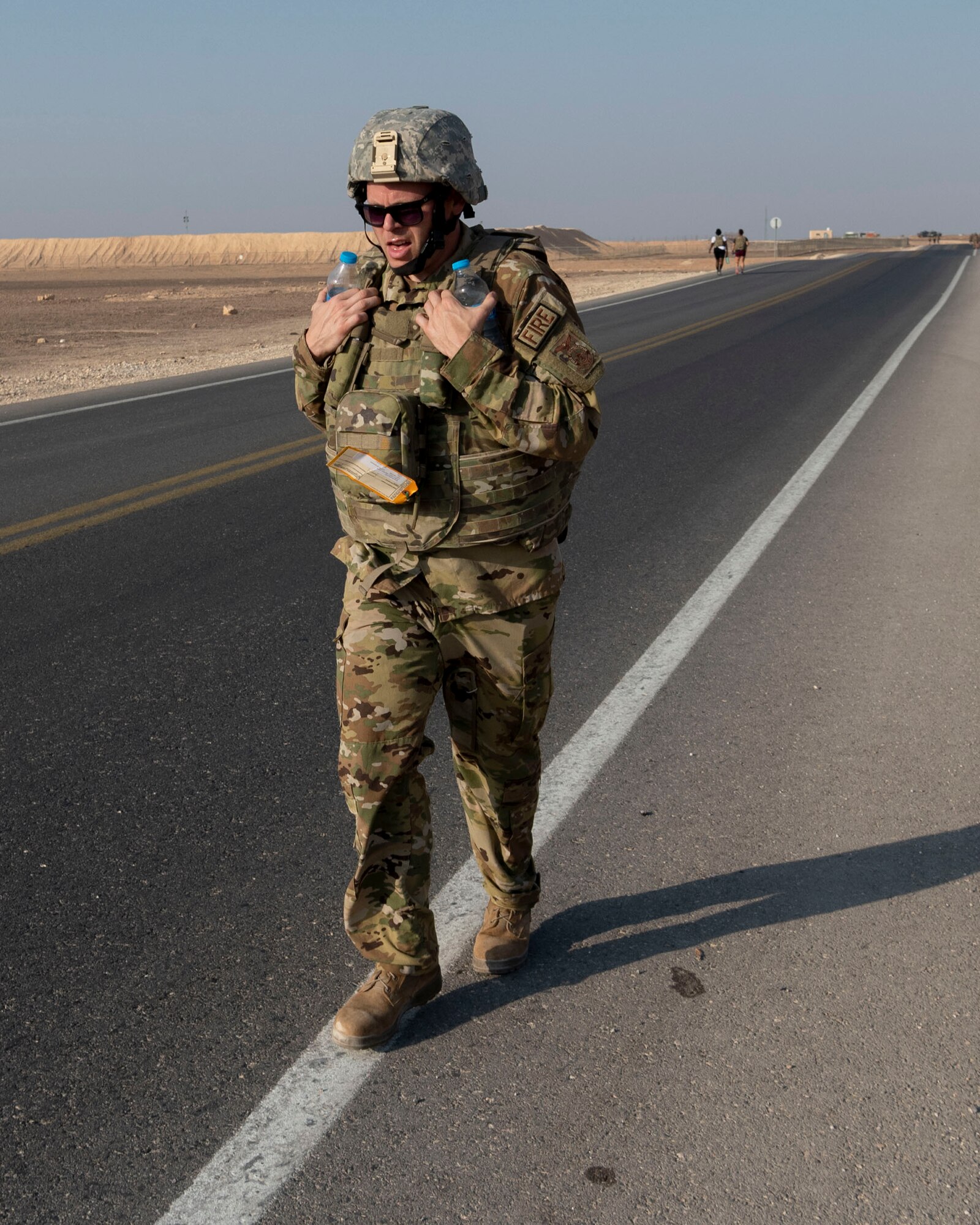 “The Red Tail Defenders Association launched a 31 mile ruck to commemorate the fallen warriors from that mission” says Staff Sergeant Beatriz Munoz, 332d Security Forces Squadron, Combined Defense Operation Center Controller, who participated in the ruck. The ruck started Sunday, Aug 7th, 2022 at 0630 at the passenger terminal. The intention was to ruck 6.2 miles Sunday through the following Thursday. Participants were highly encouraged to wear additional weight on their bodies as those that were lost were in combat battle gear. Every morning, before each ruck, volunteers started by reading the backstory of six individuals killed during the mission and proceeded to ruck.