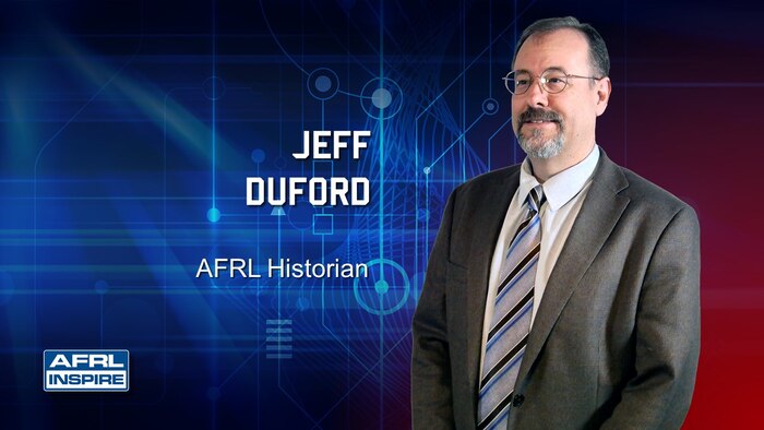 Jeff Duford, an Air Force Research Laboratory historian, will host this year’s AFRL Inspire, a special livestreamed event, Aug. 23, 2022, at 1 p.m. EDT. This annual TEDx-style production showcases the innovative ideas and passionate people from across the science and technology enterprise. (U.S. Air Force photo / Keith Lewis)
