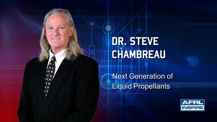 Dr. Steve Chambreau, a physical chemist from the Air Force Research Laboratory’s Aerospace Systems Directorate, Edwards Air Force Base, California, will present his talk titled “Next Generation of Liquid Propellant” during AFRL Inspire, a special livestreamed event, Aug. 23, 2022, at 1 p.m. EDT. This annual TEDx-style production showcases the innovative ideas and passionate people from across the science and technology enterprise. (U.S. Air Force photo / Keith Lewis)