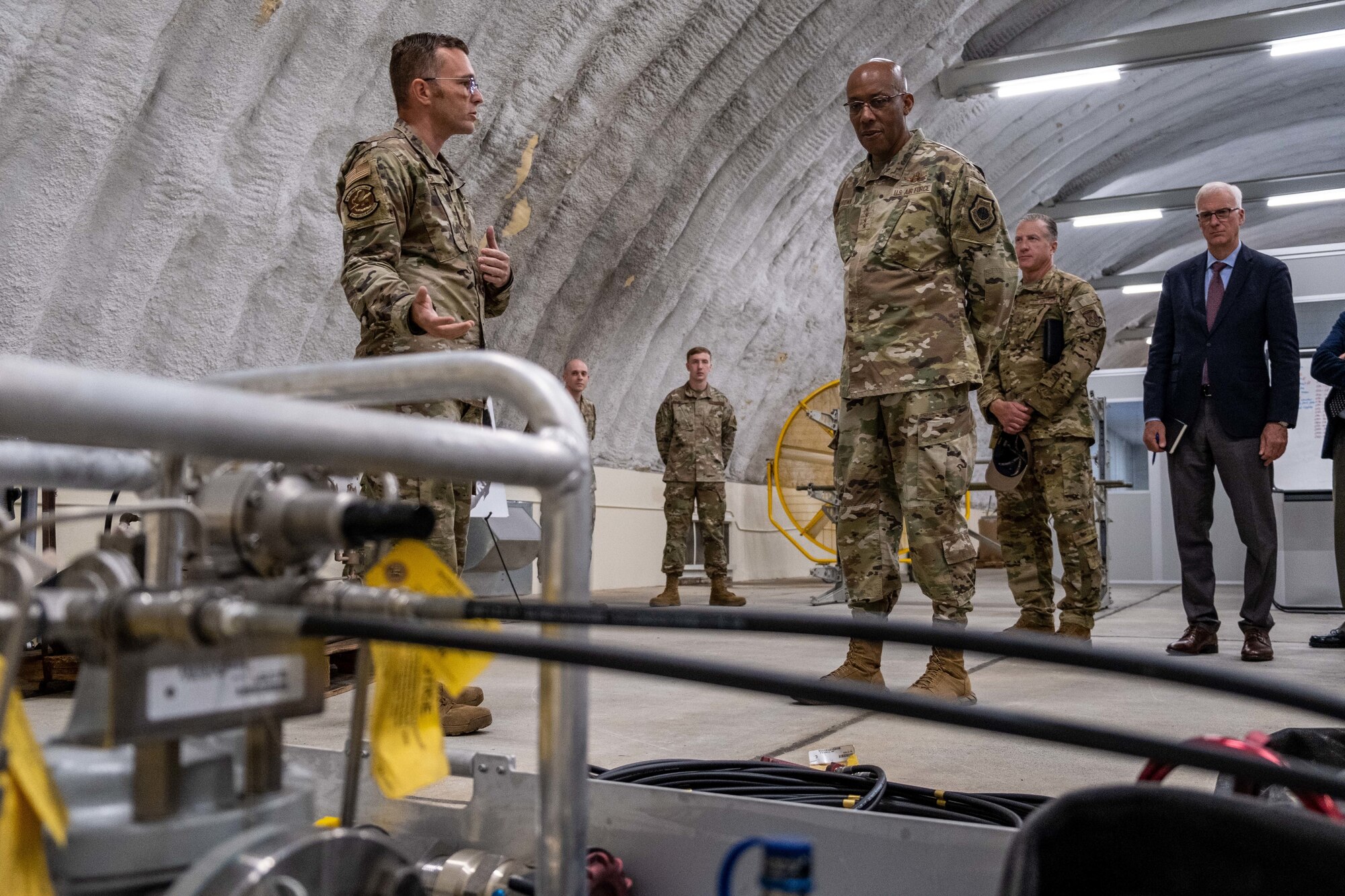 An Airman speaks to CSAF.