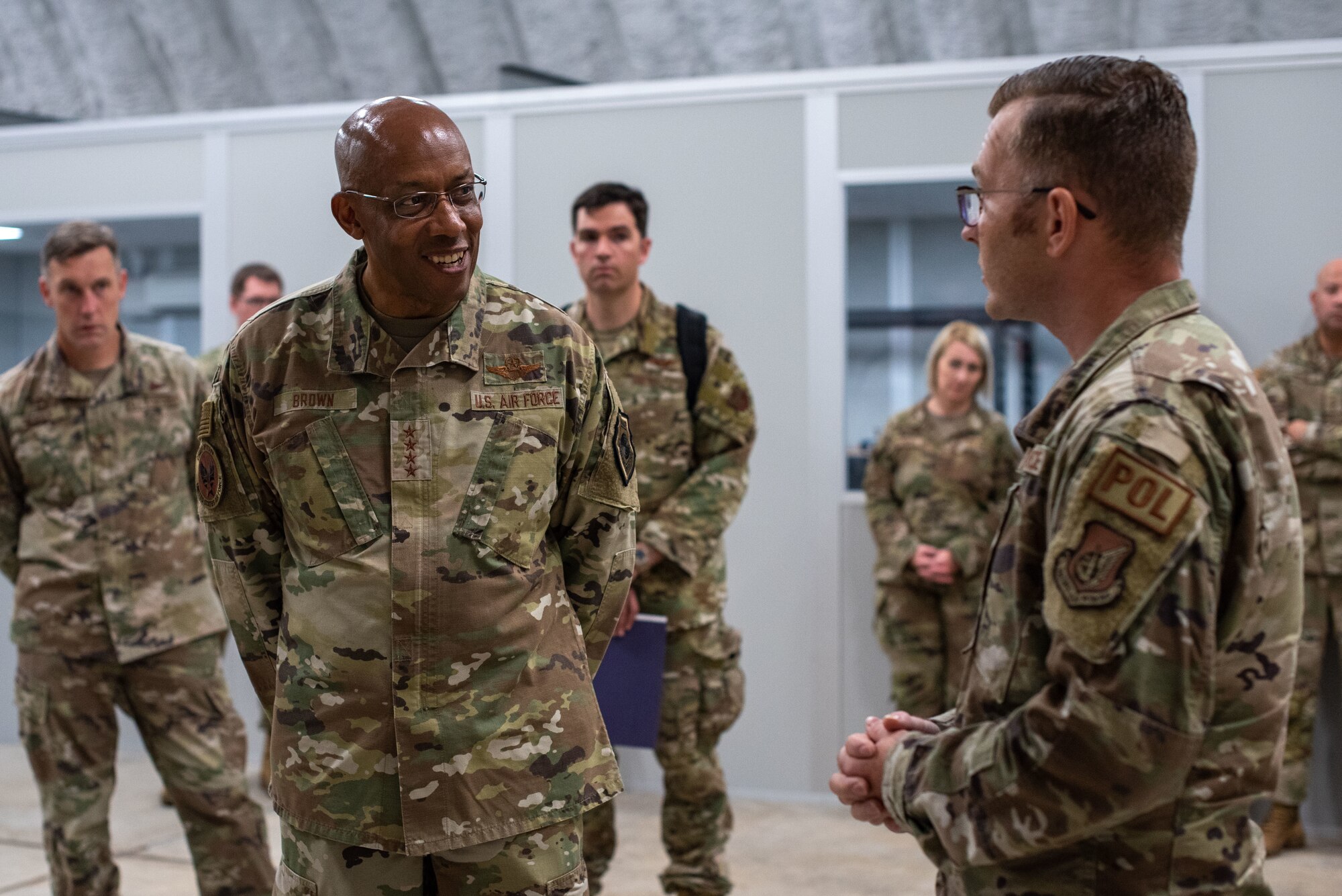 An Airman speaks to CSAF.