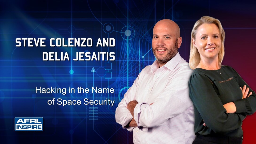 Steve Colenzo and Delia Jesaitis from the Air Force Research Laboratory’s Information Directorate in Rome, New York, will present a talk titled “Hacking in the Name of Space Security” during AFRL Inspire, a special livestreamed event, Aug. 23, 2022, at 1 p.m. EDT. This annual TEDx-style production showcases the innovative ideas and passionate people from across the science and technology enterprise. (U.S. Air Force photo / Keith Lewis)