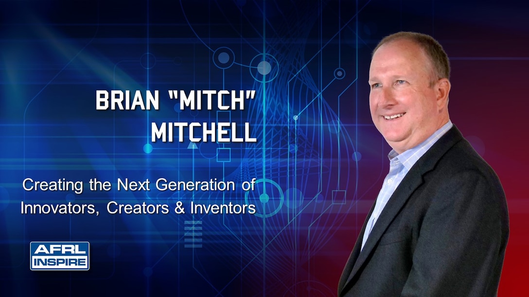 Brian “Mitch” Mitchell, a pipeline coordinator from the Air Force Research Laboratory’s Munitions Directorate at Eglin Air Force Base, Florida, will present his talk “Creating the Next Generation of Innovators, Creators and Inventors” during AFRL Inspire, a special livestreamed event, Aug. 23, 2022, at 1 p.m. EDT. This annual TEDx-style production showcases the innovative ideas and passionate people from across the science and technology enterprise. (U.S. Air Force photo / Keith Lewis)