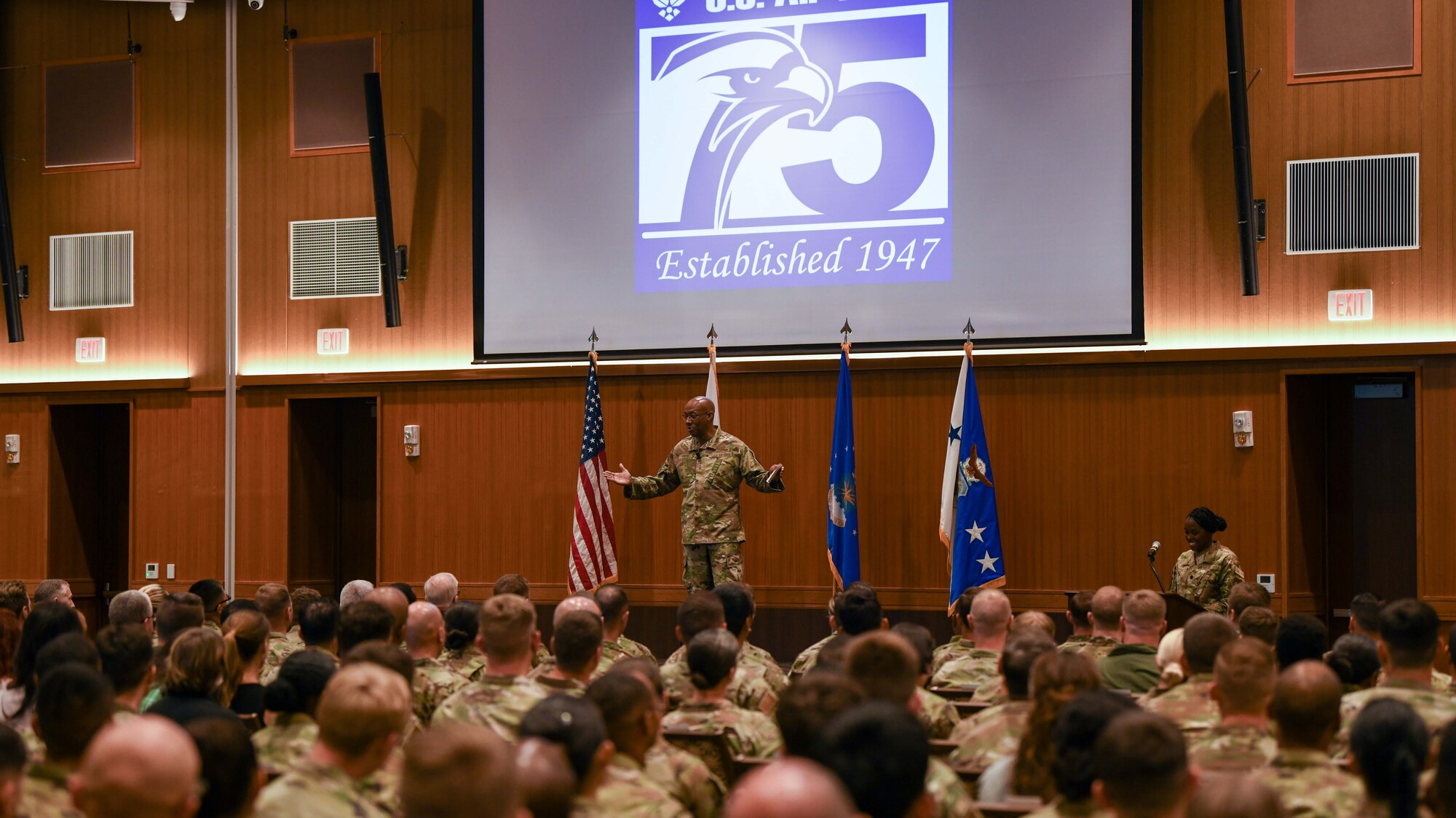 CSAF speaks to Airmen at an all-call.