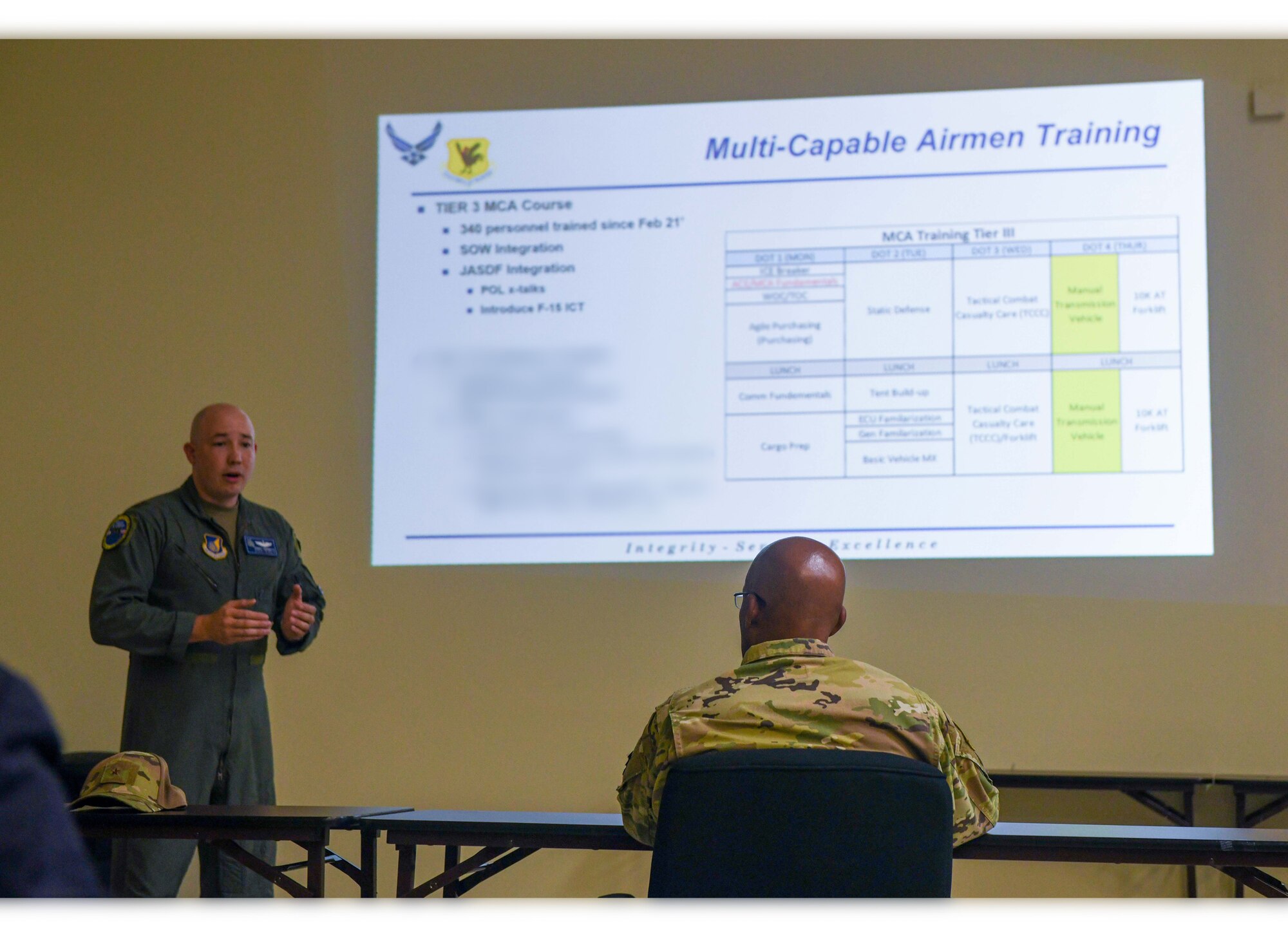 An Airman briefs CSAF.