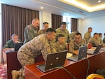 U.S. National Guard Soldiers and Airmen train alongside multinational partners on the Military Decision Making Process, or MDMP, as part of the military exercise “Regional Cooperation 22” Aug. 12, 2022, in Dushanbe, Tajikistan.