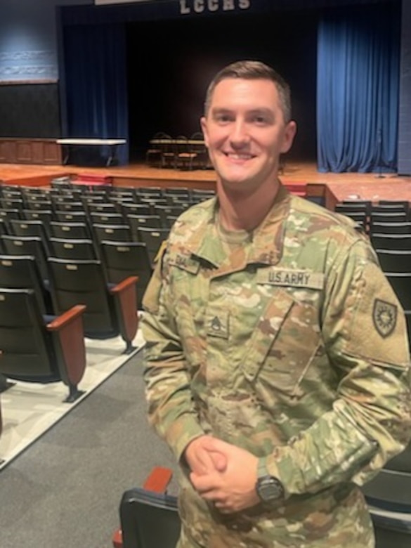 The Soldiers are part of a point of distribution site at Letcher County Central High School.