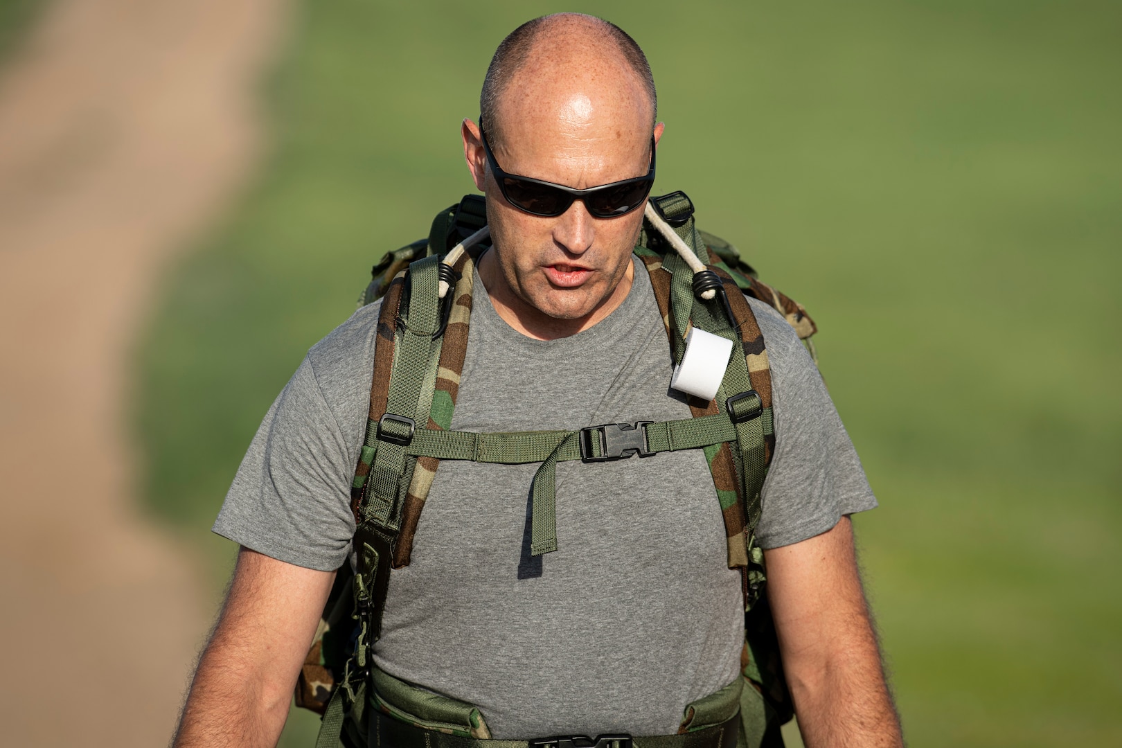 Man rucking with gear