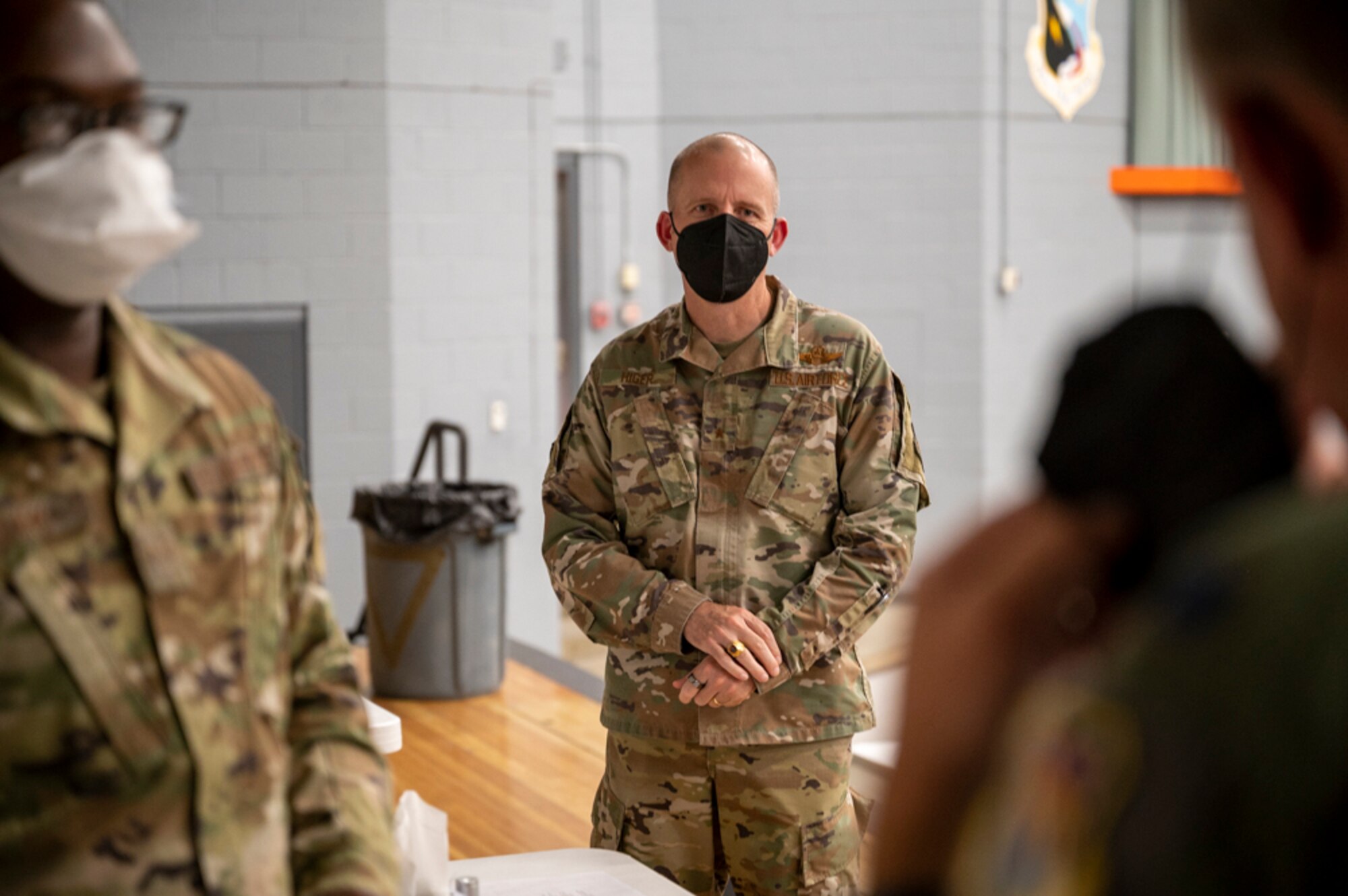U.S. Air Force Brig. Gen. Matthew Higer, Commander of the 412th Test Wing at
Edwards AFB, California, was randomly selected to be tested for COVID-19 as part of this new health measure.