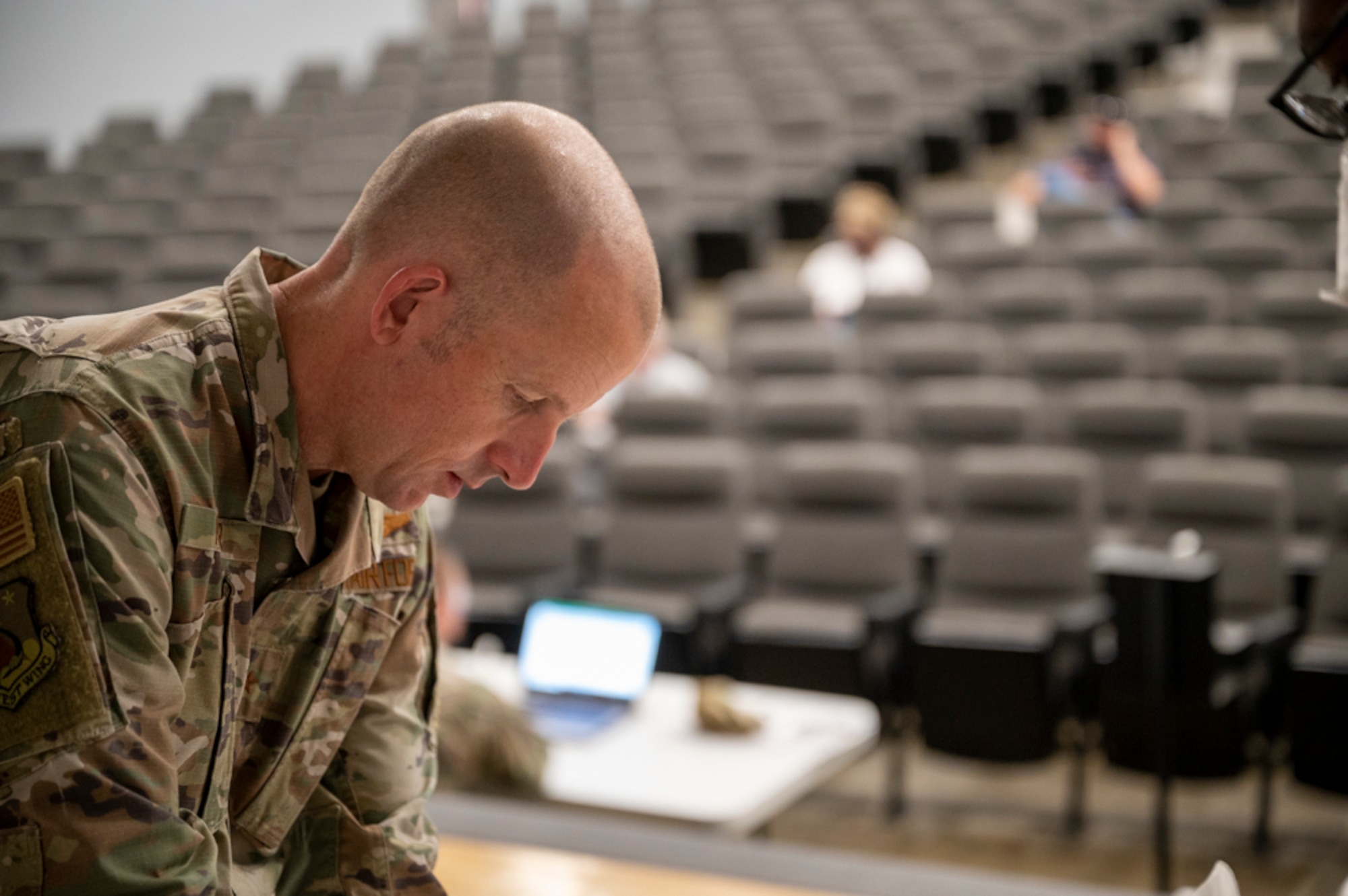 U.S. Air Force Brig. Gen. Matthew Higer, Commander of the 412th Test Wing at Edwards AFB, California, was randomly selected to be tested for COVID-19 as part of this new health measure.