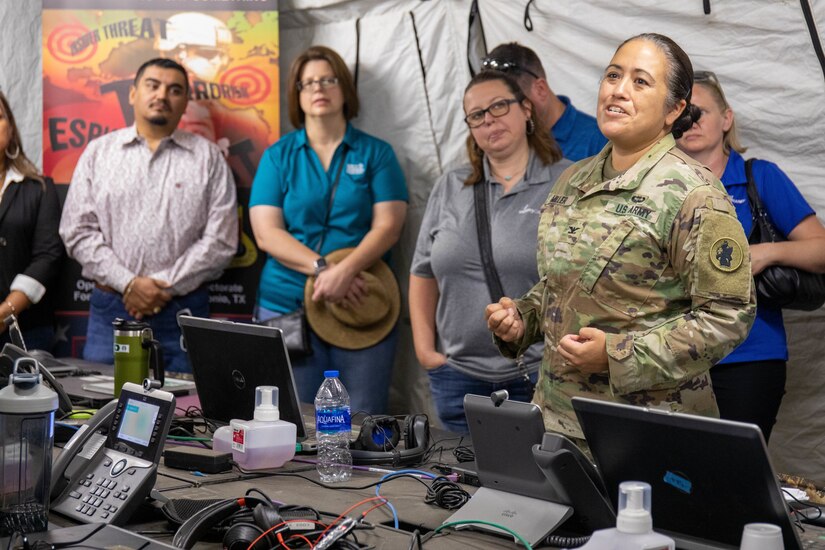 San Antonio Chamber of Commerce tour the exercise site and are given a chance to see the extent of Army South's efforts to partner with Latin American security forces through professional exchanges and by working side-by-side with other nations' armies during the Panamax exercise.