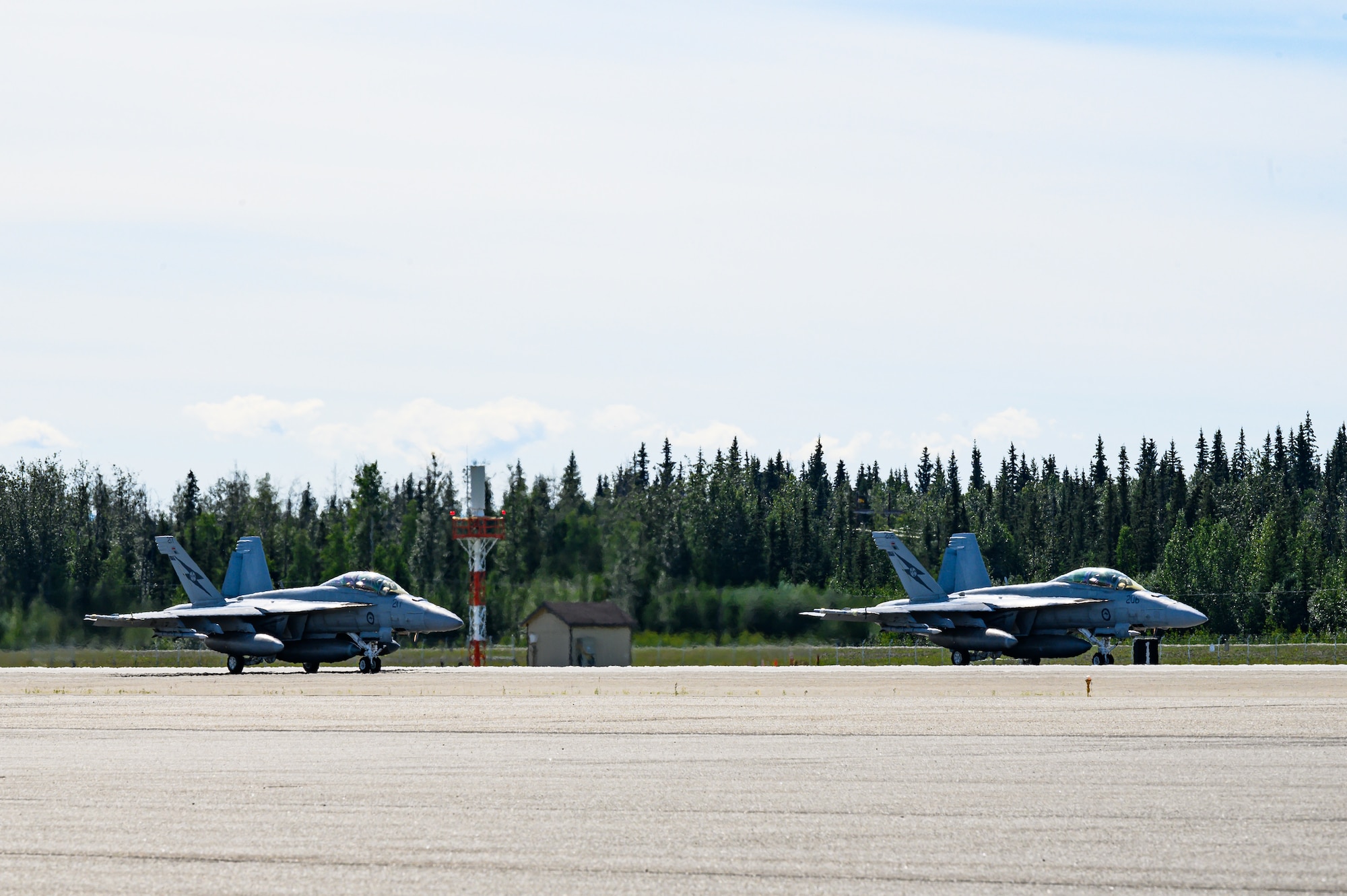 RAAF Super Hornets take off during RF-A 22-3