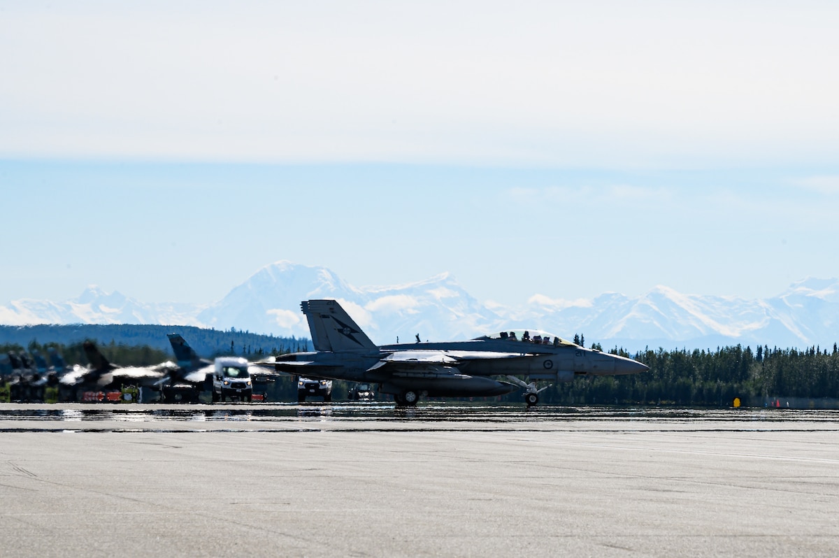 RAAF Super Hornets take off during RF-A 22-3