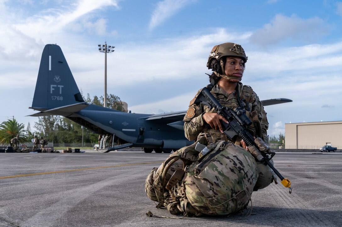 Photo of 822nd Base Defense Squadron Fire Team Member.
