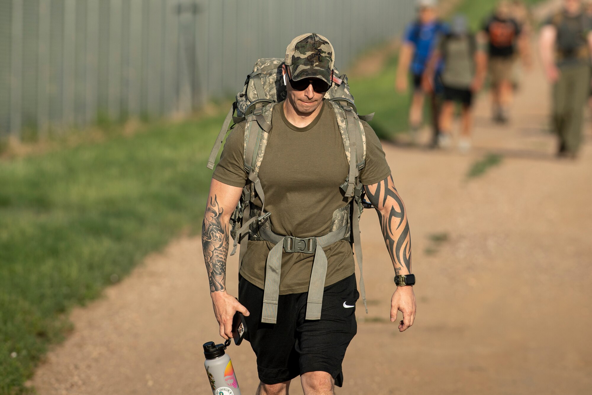 Man rucking with gear