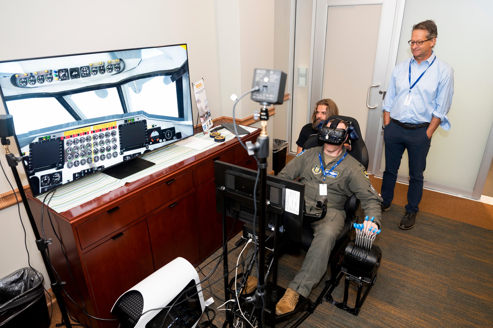 Airman works on VR Trainer