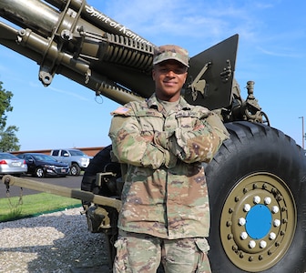 Pfc. Tristian Hines of Somerset, Ky., poses for a photo after his First formation, where he met his unit July 21, 2022.