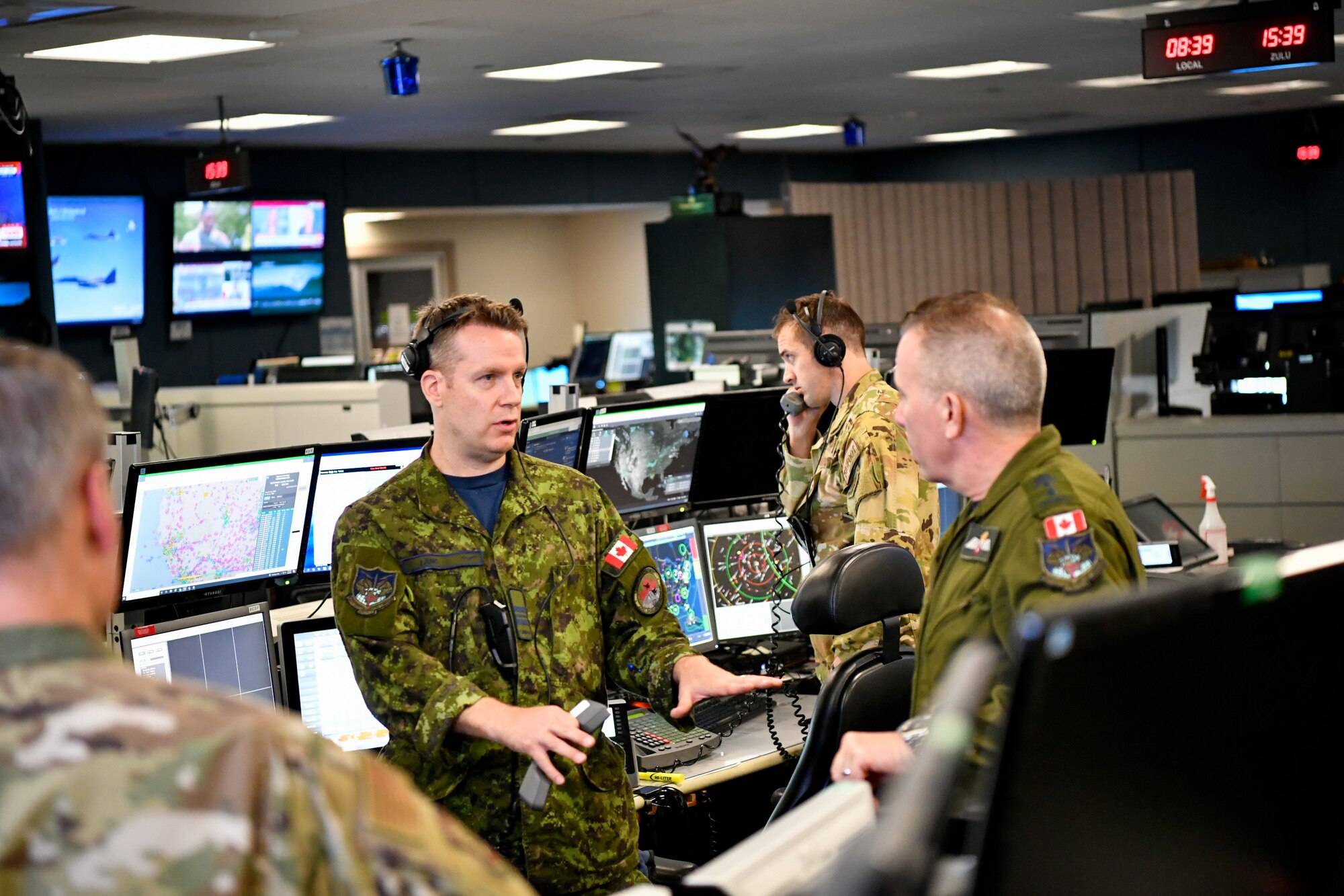 General is briefed on the operations floor