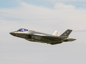 An F-35A Lightning II arrives at Edwards Air Force Base, California, Aug. 1. The aircraft, Air Force serial number 338, is the first of six F-35s the 461st Flight Test Squadron and F-35 Lightning II Integrated Test Force will receive in the next few years. The upgraded fleet will be used to test the Technical Refresh 3 and Block 4 configurations of the Air Force’s newest fighter that will create tactical and operational advantages over peer competitors. (Air Force photo by Chase Kohler)