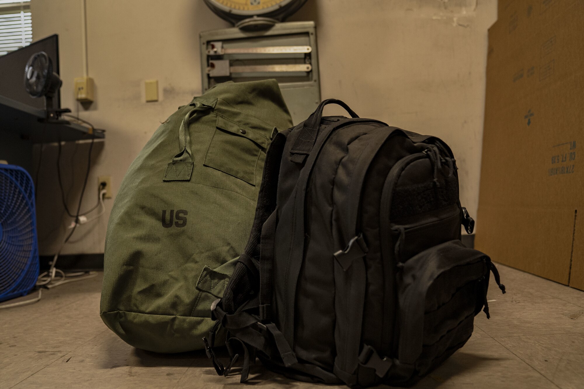 Luggage is stored at the Levitow Training Support Facility as part of the Baggage Turn-In program at Keesler Air Force Base, Mississippi, Aug. 15, 2022. The BTI program was designed to save technical training students class time before their first permanent change of station by giving them the option to drop their bags with a moving service. (U.S Air Force photo by Airman 1st Class Trenten Walters)