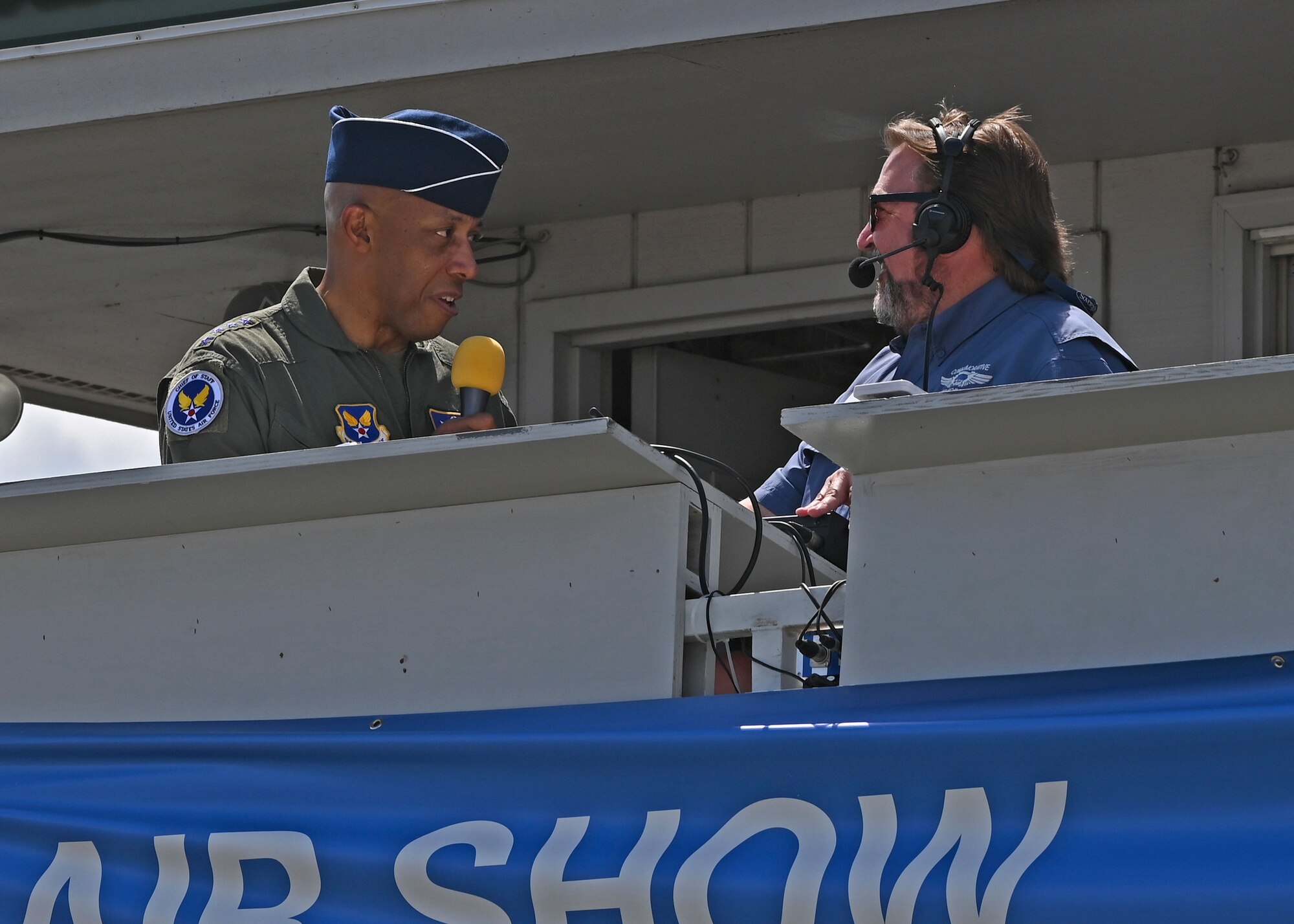 U.S. Air Force Chief of Staff Gen. CQ Brown, Jr., gives opening remarks during the USAF 75th Anniversary Celebration at the Experimental Aircraft Association Airventure Air Show, Oshkosh, Wis., July 30, 2022. EAA is the largest annual air show in the U.S. and coined as The World’s Greatest Aviation celebration. (U.S. Air Force photo by Senior Callie Norton)