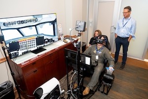 Airman works on VR Trainer