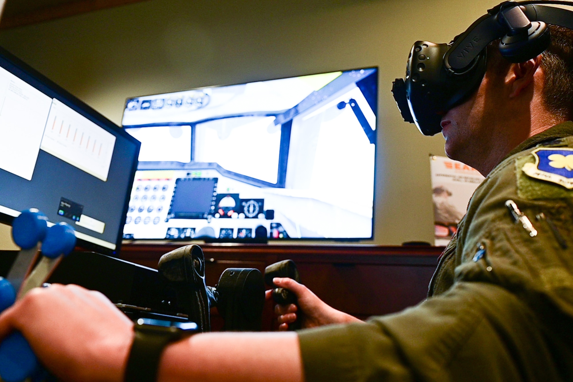 Airman works on VR Trainer