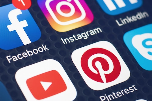Icons represent different social media platforms.