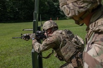 U.S. Army Soldiers of Alpha Company, 3rd Battalion, 172nd Infantry Regiment (Mountain), 86th Infantry Brigade Combat Team (Mountain), Vermont Army National Guard, participate in a stress shooting exercises at the Camp Ethan Allen Training Site in Jericho, Vt., Aug. 13, 2022.