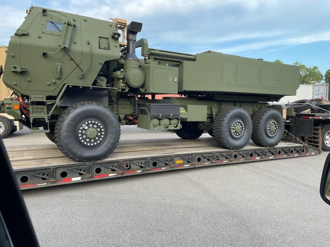 HIMARS on the back of cargo truck.