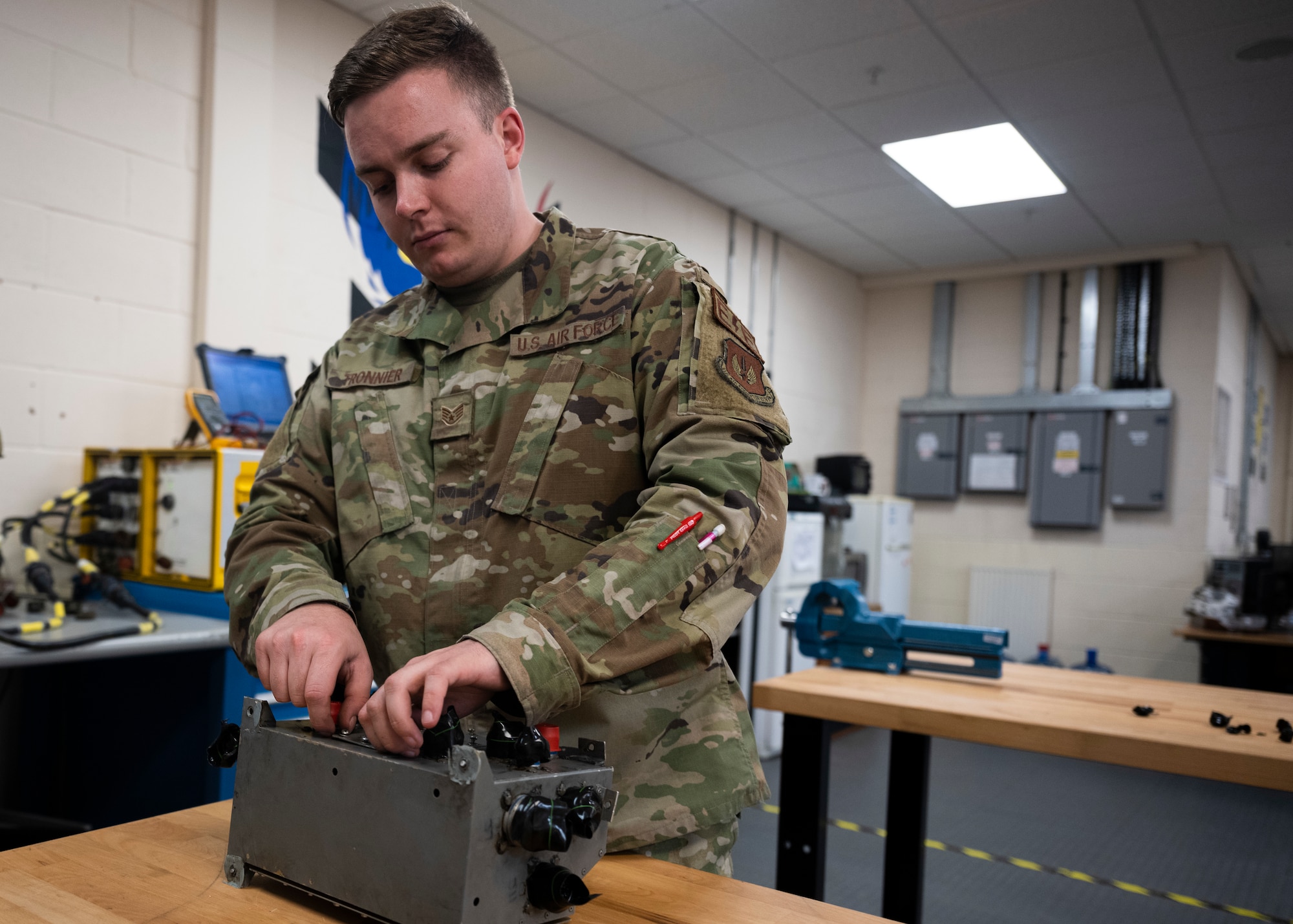 The E&E backshop analyzes, troubleshoots, and maintains aircraft E&E systems, associated components, subsystems, and test equipment.