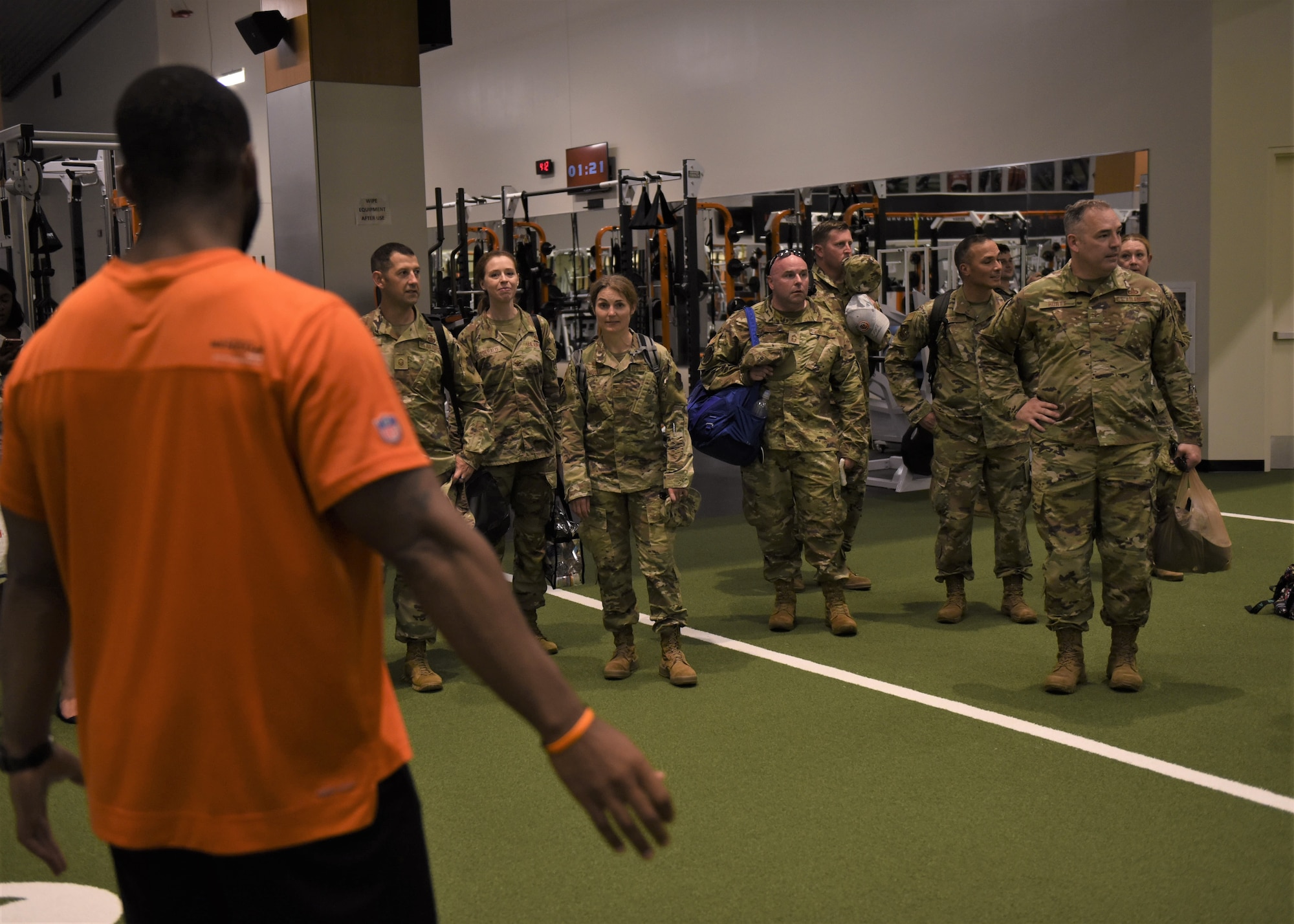 70th Intelligence, Surveillance, & Reconnaissance Wing senior leaders tour the Cincinnati Bengals training facility during a Senior Leadership Summit Aug. 8, 2022, at Paycor Stadium, Cincinnati, Ohio. The summit provided senior leaders an opportunity to be completely focused on how they, as leaders of America’s Cryptologic Wing, can accelerate change across the cryptologic enterprise and the U.S. Air Force by connecting with other organizations on how they build successful teams.