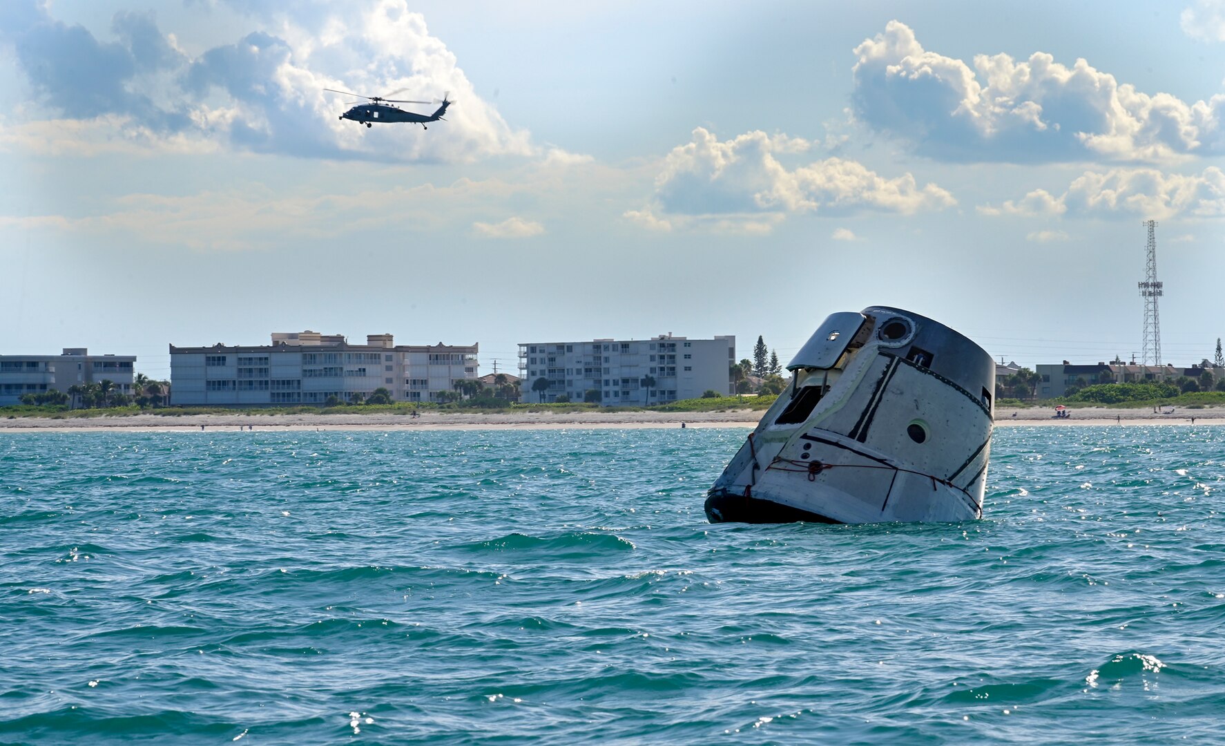 Navy Helicopters and Air Force Pararescue Forces Conduct Astronaut Recovery Exercise