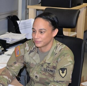 U.S. Army Staff Sgt. Beverly Blazi, a noncommissioned officer serving at the U.S. Army Medical Materiel Center-Europe, was recently selected as a candidate for Warrant Officer Candidate School. She will start the program in January 2023.