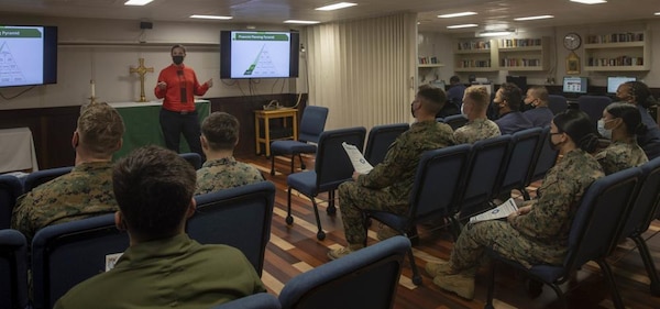 Sailors and Marines Talk Financial Literacy aboard USS Makin Island