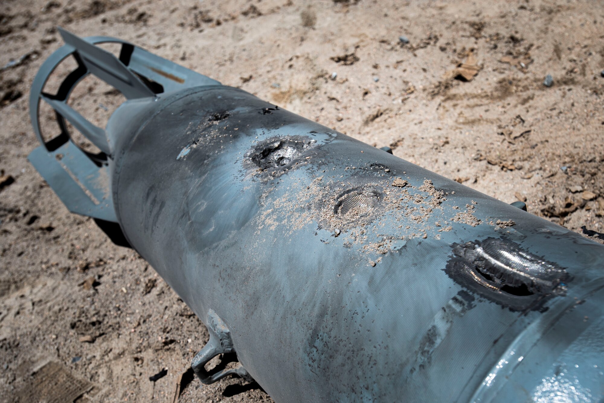 detonation marks on simulated bomb