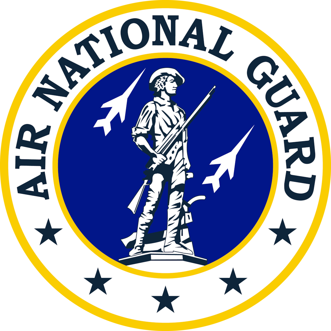 The Air National Guard shield-shaped emblem represents the Air National Guard of the United States as a reserve component of the Air Force and a MAJCOM-like organization.