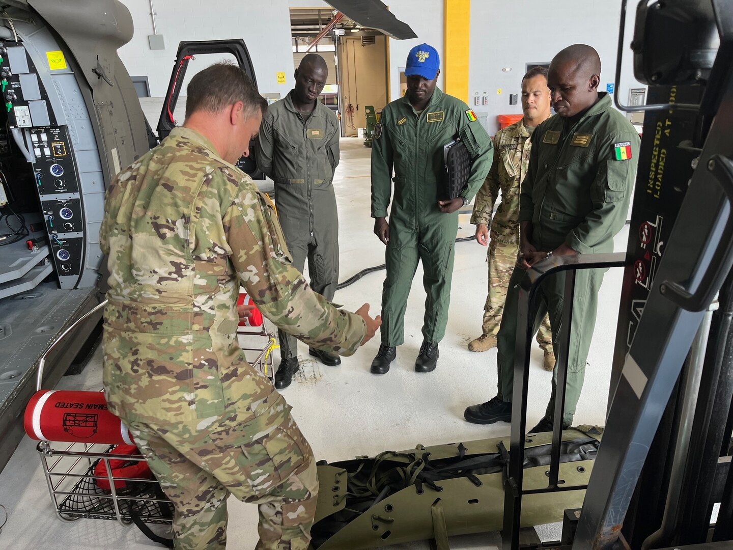 The Vermont Army National Guard hosted 3 Senegalese Air Force pilots July 17-22, 2022, to conduct safety, operations, and maintenance cross-training with VTARNG’s Aviators during a State Partnership Program visit. The Department of Defense’s State Partnership Program pairs U.S. state National Guard units with other nations to facilitate international civil-military relationships. (U.S. Army National Guard photo by Sgt. 1st Class Jason Alvarez)