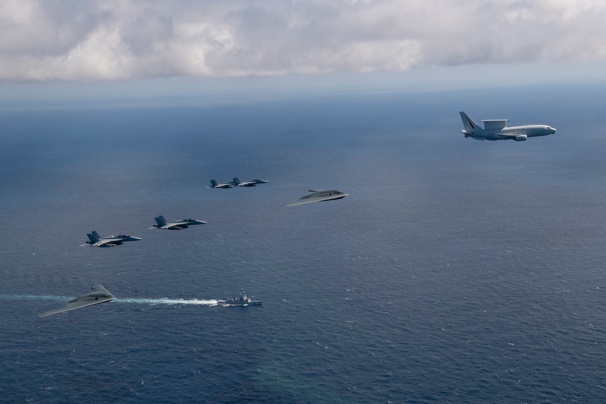 United States Air Force and Royal Australian Air Force aircraft perform bilateral training