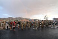participants of a ruck march assemble at the start line