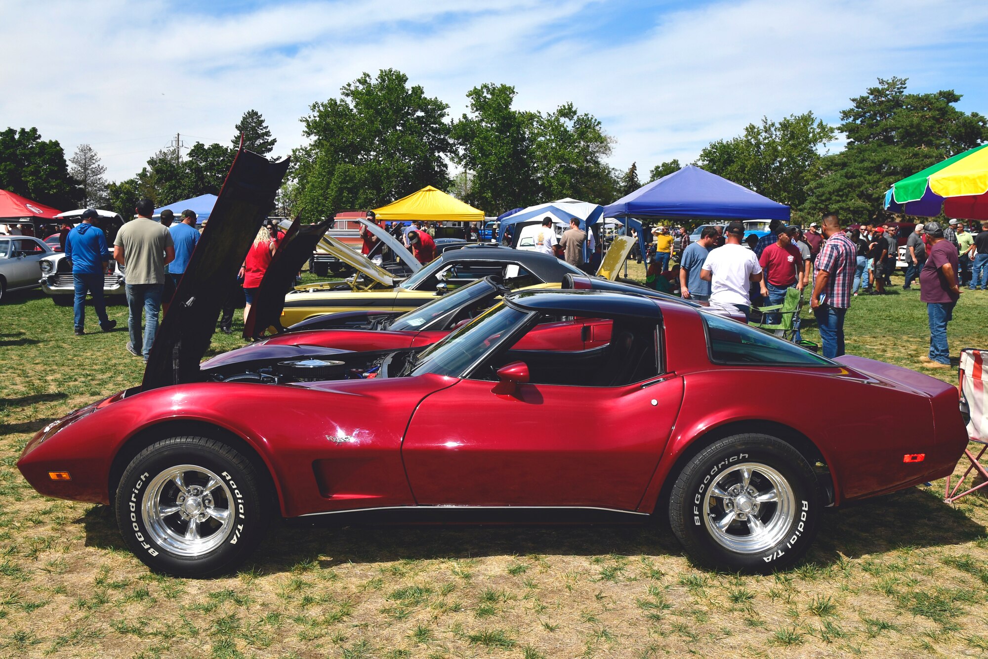 A red 1979 Chevrolet Corvette.