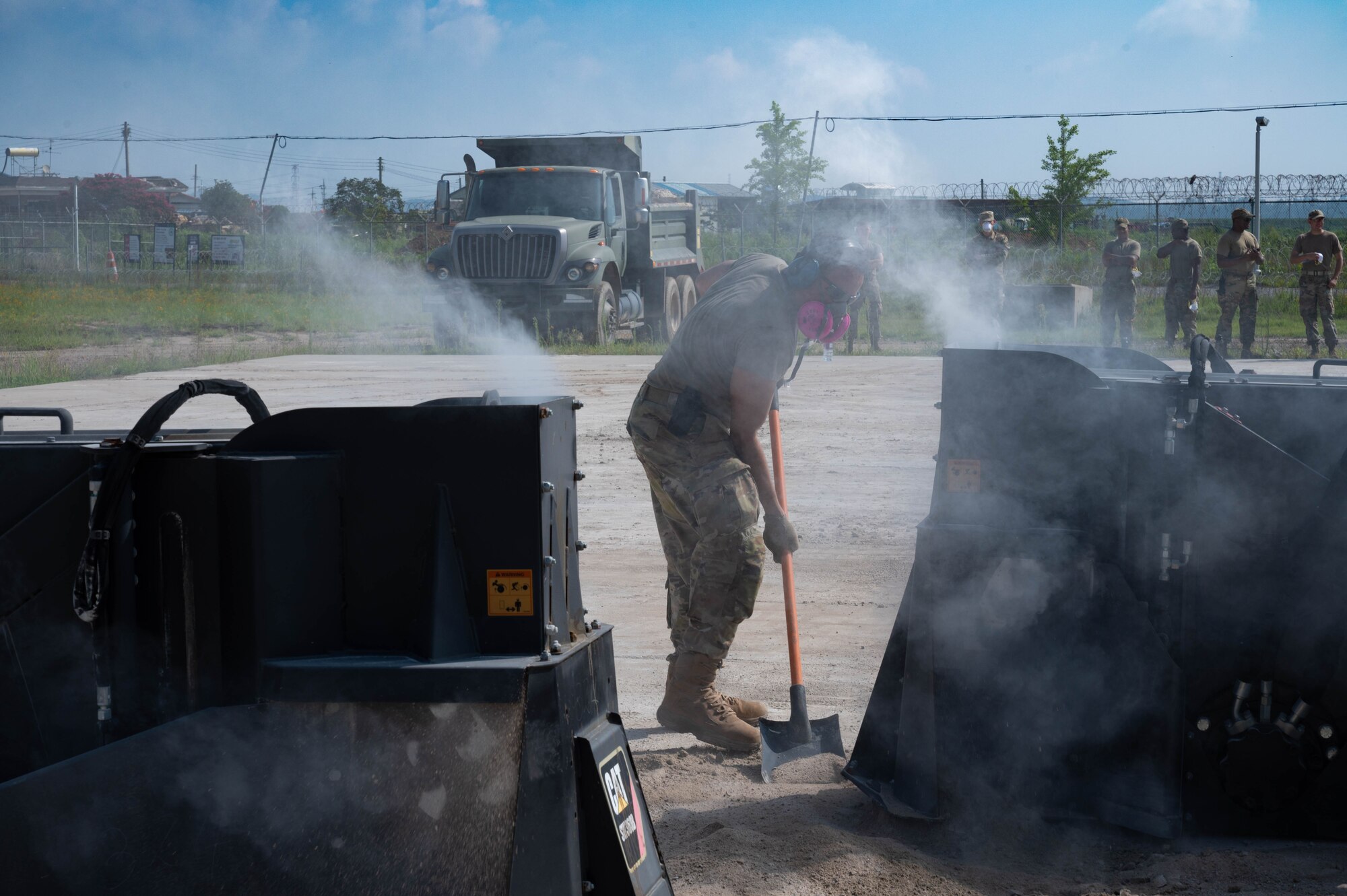 Airmen doing construction work