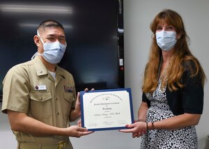 Three health care professionals with Naval Medical Center Camp Lejeune were recognized on August 17, 2022 for advancing their medical education.